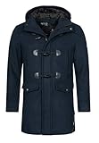 Indicode Herren Liam Dufflecoat | Wintermantel Wollmantel Herrenmantel Mantel für Männer Navy Mix, XL