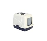 Dehner Katzentoilette Hugo mit Kohlefilter, ca. 50 x 40 x 41 cm, Kunststoff, blau