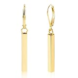 Gold Ohrringe Hängend Creolen Damen, Silber 925 Kleine Ohrringe leichte 14K Gold Hängende Barren Ohrringe Anhänger Ohrringe Schmuck Creolen Ohrringe Hängend Damen Schmuckgeschenke