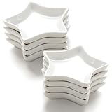 Sertay 8 Stück Kleine Schalen, Sternförmigen Mini Servierschalen, Sternförmige Keramik Saucenschalen, Sternförmige Sushi Dip Schüssel, Geeignet zum Servieren von Desserts, Snacks, Eis, Nüssen (Weiß)