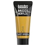 Liquitex 8870461​ Basics Acrylfarbe - Gold​, 22ml Tube, lichtecht, wasserfest, zum Malen und Dekorieren von Holz, Metall, Keramik, Kunststoff, Leinwand