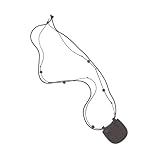 Fitooles Mond kleine Tasche Anhänger Halskette Kette Halskette verstellbare Halskette Lederstruktur geeignet für modische Frauen, 2.73x3.12in, Leder