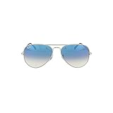 Ray-Ban – Pilotenbrille – RB3025 Metall Pilotenbrille polarisiert -, Silber/Kristallverlauf Hellblau, Medium 58 mm