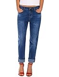 Fraternel Damen Jeans Hose Boyfriend Baggy Stretch Relaxed Blau XL