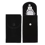 Kiuiom Uhren Aufbewahrungstasche,Watch Storage Bag,Fleece Uhrentasche,Flannel Fabric Watch Bag,Uhrenbox,Matte Uhr Beutel,Kompatibel Mit Einer Breiten Palette Von Uhren,1PC,Schwarz