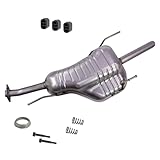 BESTPRICE Auspuff Schalldämpfer Set 1x Endschalldämpfer, mit Montagematerial Kompatibel mit OPEL ASTRA G Caravan (T98), ASTRA G Kasten/Kombi (F70)