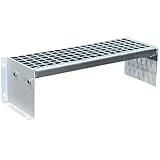 SRM Design 1 Stufen Stahltreppe Standtreppe Wangentreppe Gitterrosttreppe Außentreppe Industrietreppe Treppe 60 cm Breite weiß Geschosshöhe 20 cm