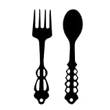 DSDGVDFBV Schwarz, Dekobesteck Besteck, Wanddekoration Dekobesteck Besteck Wand Wand Zum Aufhängen Metall Deko Löffel Gabel Messer Wanddeko Für Wohnzimmer Und Küche