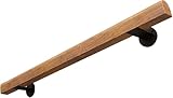 Holztreppe für Innentreppen – Wandmontage mit stabilen Metallhalterungen, rutschfestem Bannister, barrierefreier Haltegriff für ältere Menschen und Kinder, 120 cm