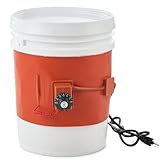 VEVOR Metall-Fassheizer, 800 Watt, 7,75 Zoll Breite, Eimer-Heizband für 5-Gallonen-Fässer, regelbarer Thermostat von 86-302℉, hocheffizienter Silikon-Fettfassheizer, CE-geprüft, Orange