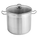 HI Universaltopf mit Glasdeckel (15l & 28cm Durchmesser) - 15 Liter Edelstahl Topf groß, Kochtopf Induktion, Gasherd, Elektro, Ceran, ideal z.B. als Suppentopf
