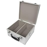 Perel CD-Koffer, 40 CDs, Schlüsselschloss, 2 Schlüssel, Aluminium, 280 x 268 x 160 mm