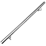 FINEUNAN Edelstahl Handlauf Geländer für Treppen Brüstung Balkon - Wandhandlauf Wandhalterung - Innen und Außen Handlauf Geländer Treppengeländer Edelstahl (150CM)