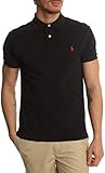 Ralph Lauren Herren Polo-Hemd enger Schnitt Weiß, Poloshirts, Schwarz Medium