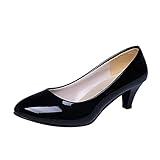 MJGkhiy Pumps Damen Schwarz Kleiner Absatz Hochzeit Brautschuhe Party Bequeme Pumps Schuhe Elegant High Heels Klassische Damenschuhe mit niedrigem Absatz