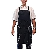 Küchenschürze für Herren mit Taschen, professionelle Qualität, hergestellt zum Kochen, Servieren, Kellnerin, Grillen, Arbeit, Schnellverschluss, Schürzen für Damen mit Taschen