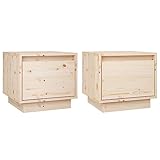 vidaXL Nachttische 2 STK. 35x34x32 cm Massivholz Kiefer