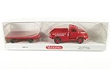 Wiking 049202 H0 Schwerlastzug Magirus S 3500 rot Lkw mit Anhänger Spur HO 1:87