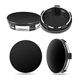 WYFZ 4 StüCk Nabenkappen für Audi A6 Avant C7 4G I 2011-2018 -, Auto Radnabendeckel Nabendeckel Set Staub- und Winddichte Reifendekoration Schwarz Glanz Silber,Black