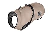 HUNTER Hundemantel UPPSALA 25, Farbe: taupe, 2in1 Design mit herausknüpfbarem Innenfutter, wasserabweisend, reflektierende Paspeln, geschlossene Bauchseite, optimaler Sitz, Größe: 25