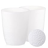 Tymar Blumentopf, 2er-Pack, Orchideentopf, Blumenkübel für Orchidee, Pflanzentopf aus Kunststoff, Moderne, schlanke, Runde Form (Weiß, ø 12,5 cm)
