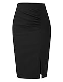 Damen Bodycon Elegant Rock Knielang schwarz Sommerrock euti büro röcke S BP2145-1