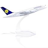 QIYUMOKE 1/400 A380 Metallflugzeugmodell für Lufthansa für Airbus A380 mit Ständer (6 Zoll lang), geeignet für Luftfahrtbegeisterte als Geschenk oder Ausstellungsdekoration