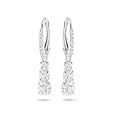 Swarovski Attract Trilogy Ohrringe, Weiss, Rhodiniert