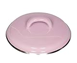 Riess, 0101-006, Deckel mit Chromrand 12, CLASSIC - BUNT/PASTELL, Farbe Rosa, Durchmesser 12 cm, Höhe 4.1 cm, Emaille, optional zu Töpfen und Kasserollen
