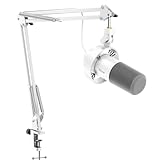 FIFINE weißes Podcast-Mikrofon-Kit, dynamisches Mikrofon Mikrophon mit Boom-Arm, XLR/USB-Anschluss für PC/Audio-Mixer, Gaming Mic mit Kopfhörer-Jack für Vocal, Streaming, Musikaufnahme -K688CTW