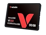 Verbatim Vi550 S3 SSD 512 GB, internes 2,5" SATA III SSD-Laufwerk mit 3D-NAND-Technologie, bis zu 550 MB/s Lesegeschwindigkeit, ideal für PC und Notebook, schwarz