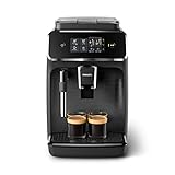 Philips 2200 Serie EP2220/10 Kaffeevollautomat, 2 Kaffeespezialitäten, Schwarz/Schwarz-gebürstet