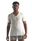 Icebreaker Merinowolle Herren Unterwäsche - Anatomica T-Shirt mit V-Ausschnitt | Merino Shirt | Wandershirt | Merino Shirt | Merino Unterhemd | Merino Tshirt - Snow, S