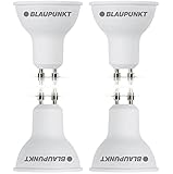 Blaupunkt LED GU10 Birne – Strahler – Reflektor – Raumbeleuchtung – 5W – Ersatz für 50W – Warmweiß 2700K – Led Lampen – 450 Lumen – Energie- und Kostensparendes Licht – Spotlight – 4-er Pack