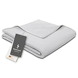 biederlack® Flauschige Kuscheldecke Pure Cotton I Made in Germany I Öko-Tex Made in Green I Wohndecke aus 100% Baumwolle in hellgrau I Couch-Decke 150x200 cm | nachhaltig produzierte Sofadecke