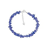 Tansanit Armband aus 925 Silber Edelmetall facettiert 3-5 mm Schmuck Natürlich Splitter (14 + 3 cm, 925 Silber)