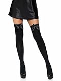 LEG AVENUE Unisex the med sløjfe, sort, lille/stor LEG AVENUE 6255 Blickdichte Nylon Overknee Mit Satin Schleife Einheitsgr e EUR 36 40 schwar, Schwarz, 30 EU