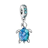 PANDORA Meeresschildkröte Murano-Glas Charm-Anhänger 798939C01 5,1 x 16,5 x 13,4 mm Blau