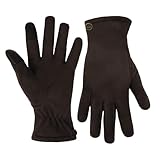 Timberland Damen-Handschuhe aus Velourslederimitat, weich gefüttert, bequeme Passform, warm für kaltes Wetter, Schokoladenbraun, Small-Medium