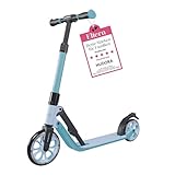 HUDORA BigWheel® 180 Advanced Junior - Hochwertiger & sicherer Kinder Roller ab 3 Jahre - Zusammenklappbarer Cityroller mit Reflektoren - Höhenjustierbarer Scooter für Jungen & Mädchen bis 60 kg, blau