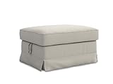 MASTERS OF COVERS Ersatzbezug Kompatibel mit IKEA Ektorp-Fußhocker, Ektorp-Fußhockerbezug, Ektorp-Ottomane-Bezug, Ektorp Fußbank Bezug, 82 x 62 x 44 cm (Perlbeige, Polyester Petite)