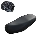 ZKSXOA Wasserdicht Sitzabdeckung für 50-70cm Sitze, Motorrad Sitzbankbezug aus Leder, Schwarz, für Motorrad, Sitzabdeckung, Motorradzubehör