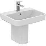 Ideal Standard - i.life B Waschbecken 55 cm mit Mittelloch für offene Armatur und Überlaufloch - Spalte, Halbspalt und Siphon separat zu kaufen - weiß