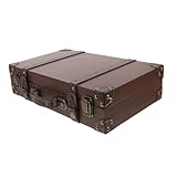 TOYANDONA Vintage Lederkoffer 34 X 21 X 8cm Antiker Stil Dekorative Aufbewahrungsbox mit Großem Fassungsvermögen PU Leder Koffer für Boutique Ausstellung Reisedeko Geburtstag Hochzeiten