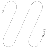 EDELIND Sehr feine Goldkette Damen 0,8 mm 585 Gold Ankerkette Rund Halskette Weißgold Echt Gold Kette Länge 45 cm inkl Geschenk Box