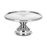 Tortenplatte Tortenständer Kuchenplatte Servierplatte Edelstahl drehbar mit Edelstahlfuß Ø33xH8cm