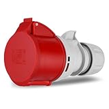 REV CEE-Kupplung, 5-polig (3Ph+N+PE) IP44, 400V 32A, rot