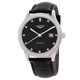 Longines Flaggschiff Automatik Diamant schwarzes Zifferblatt Herrenuhr L4.984.4.57.2