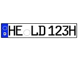Kennzeichenheld - H-Kennzeichen aus Alu für deinen Oldtimer, Nummernschild für alte Pkw, nach DIN 74069, 520 x 110 mm, Mattschwarz