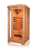 Infrarotkabine Stockholm Alpha – Tiefenwärme für optimale Entspannung, kanadisches Hemlockholz, 4 Strahler (Keramik & Karbon), Farblichttherapie, Bluetooth-Soundsystem, platzsparend, einfache Montage